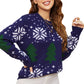 EXLURA Women’s Ugly Christmas Sweater Crew Neck Long Sleeve Chunky Pullover Sweater Casual Trendy Jumper Tops