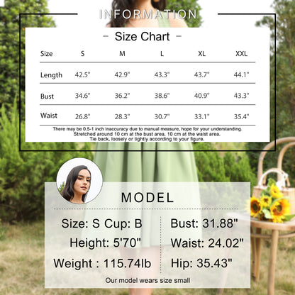 Exlura Women’s Sleeveless Square Neck Backless Midi Dress Smocked Strappy Criss Cross Tie Back Elegant Dress