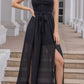 Jumpsuits - Spaghetti Strap Smocked Ruched Backless Belted