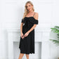 Exlura Women’s Off Shoulder Ruffle Long Dress Tie Knot Sleeveless Strappy Smocked A-Line Backless Midi Dress