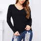 Exlura Women’s Lace Patchwork Pullover Sweater Backless V Neck Long Sleeve Knit Top Sexy Casual Trendy Jumpers