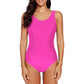 Exlura Women's Crisscross One Piece Swimsuit Athletic Training Swimwear Vintage Bathing Suit