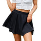 Exlura Women’s Pleated Short Mini Skirt High Waist A-Line Ruffle Flowy Skort Preppy Skater Tennis Skirt