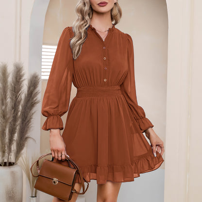 EXLURA Women's Wrap Bodycon Mini Dress Drawstring V Neck Long Lantern Sleeve Ruched Knit Sexy Bandage Cocktail Party Dresses