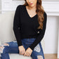 Exlura Women’s Lace Patchwork Pullover Sweater Backless V Neck Long Sleeve Knit Top Sexy Casual Trendy Jumpers
