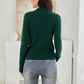 EXLURA Women’s Color Block Pullover Sweater Mock Neck Slim Fitted Long Sleeve Turtleneck Casual Trendy Tops Jumpers