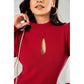 EXLURA Women’s Keyhole Mock Neck Pullover Sweater Slim Fitted Long Puff Sleeve Turtleneck Casual Trendy Tops Jumpers