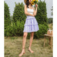 Exlura Women’s High Waist Tiered Ruffle Short Skirt Smocked Layered Elastic Waist A-Line Mini Skirt