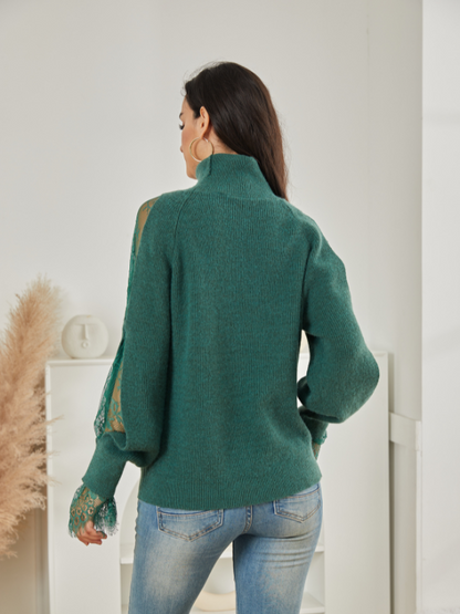 Exlura High neckline lace sweater