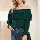 Byinns Women’s Off The Shoulder Layered Ruffle Tops Long Puff Sleeve Flowy Blouses Shirts Party Dressy Tops