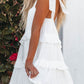Summer Mini Beach Sundresses - Tiered Ruffle Sleeveless Tie Strap