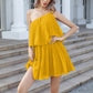 Summer Mini Sundress - One Shoulder Spaghetti Strap Tiered