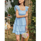 High Waist Sleeveless Ruffle Dress Backless Square Mini Summer Dress