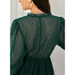 BYINNS Women’s Swiss Dot V Neck Ruffle Mini Dress Long Puff Sleeve Dress Elegant Vintage Cocktail Wedding Guest Dress