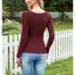 Exlura Women's Square Neck Ribbed Knitted Crop Sweater Long Sleeve Slim Fit Pullover Tops
