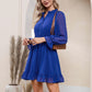 EXLURA Women's Wrap Bodycon Mini Dress Drawstring V Neck Long Lantern Sleeve Ruched Knit Sexy Bandage Cocktail Party Dresses
