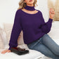 EXLURA Women’s Halter Chunky Pullover Sweater  Cut Out Long Puff Sleeve Knit Jumpers Tops Casual Trendy Tops