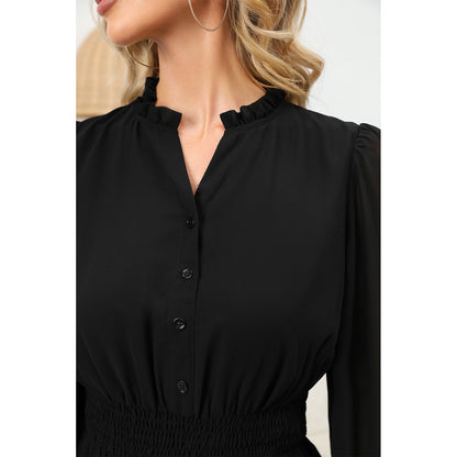 EXLURA Women's Wrap Bodycon Mini Dress Drawstring V Neck Long Lantern Sleeve Ruched Knit Sexy Bandage Cocktail Party Dresses