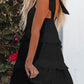 Summer Mini Beach Sundresses - Tiered Ruffle Sleeveless Tie Strap