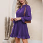 EXLURA Women's Wrap Bodycon Mini Dress Drawstring V Neck Long Lantern Sleeve Ruched Knit Sexy Bandage Cocktail Party Dresses