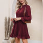 EXLURA Women's Wrap Bodycon Mini Dress Drawstring V Neck Long Lantern Sleeve Ruched Knit Sexy Bandage Cocktail Party Dresses