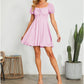 Mini Dress Ditsy Floral Smocked High Waist Puff Short Dress