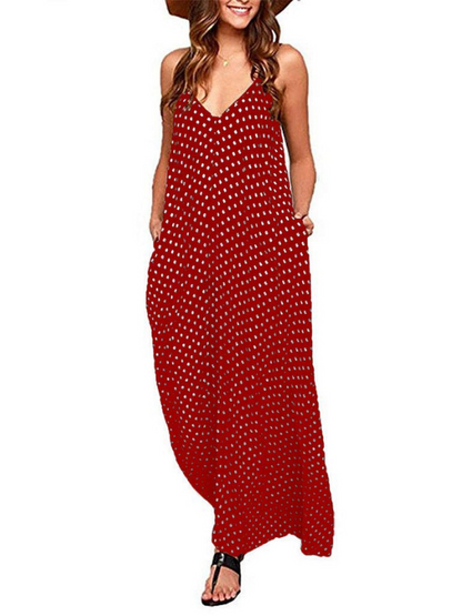EXLURA Women's Tie Shoulder Scoop Neck Sleeveless Cami Split Maxi Dress T-Shirt Strappy Backless House Jersey Dress