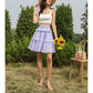 Exlura Women’s High Waist Tiered Ruffle Short Skirt Smocked Layered Elastic Waist A-Line Mini Skirt