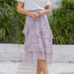 Floral Layered A-Line Ruffle Flowy Trendy Long Skirt