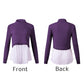 EXLURA Women's Patchwork Shirt Office Shirt Ribbed Sleeve Button Down Shirt Hem 2 in 1 Pullover Blouse Tops for Work