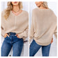 EXLURA Women's V Neck Oversized Sweater Batwing Long Sleeve Chunky Pullover Sweater Sexy Casual Trendy Tops