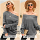 EXLURA Women's 024 New Off Shoulder Sweater Batwing Sleeve Loose Oversized Pullover Knit Jumper