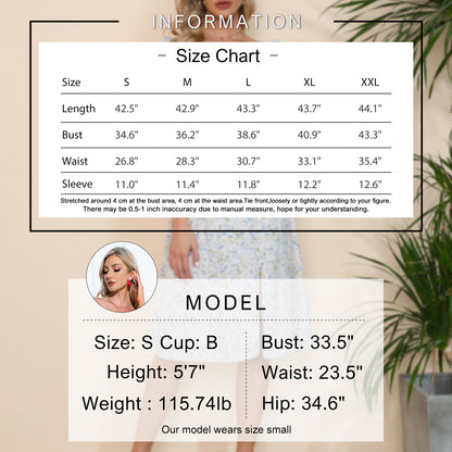 Exlura Women’s Puff Short Sleeve Sweetheart Neckline Long Dress Smocked Tie Front Split Backless Midi Dress