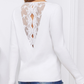 Exlura Women’s Lace Patchwork Pullover Sweater Backless V Neck Long Sleeve Knit Top Sexy Casual Trendy Jumpers