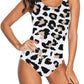 Exlura Women's Crisscross One Piece Swimsuit Athletic Training Swimwear Vintage Bathing Suit