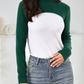 EXLURA Women’s Color Block Pullover Sweater Mock Neck Slim Fitted Long Sleeve Turtleneck Casual Trendy Tops Jumpers