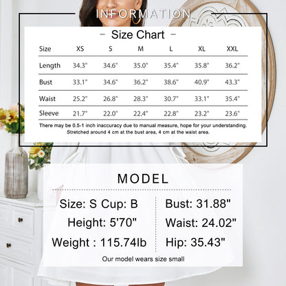 Exlura Women’s Casual Mini Dress with Pockets Square Neck Long Puff Sleeve Dress Empire Waist Boho Wedding Guest Dress
