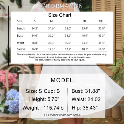 Exlura Women’s Off Shoulder Floral Ruffle Dress Sundress Tie Back Puff Sleeve Backless Square Neck Mini Summer Dress