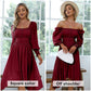 EXLURA Women's Tie Back Asymmetrical Hem Off Shoulder A-line Dresses Long Lantern Sleeve Ruffle Midi Dress