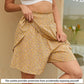 EXLURA Women's Elastic High Waist Skirt Boho Mini Casual Ruffle Layered Wide Leg Shorts Floral Short Trousers Culottes
