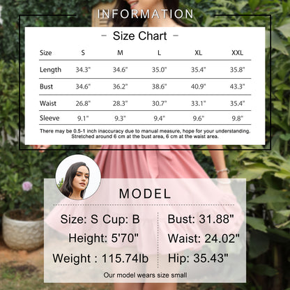 Exlura Women’s Sweetheart Neckline Ruffle Dress Smocked Belted Short Puff Sleeve Tie Waist Mini Dress Sundress