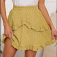 BYINNS Women’s Summer High Waisted Mini Skirt - A Line Smocked Waist Ruffle Flowy Skater Short Trendy Casual Vacation Skirts