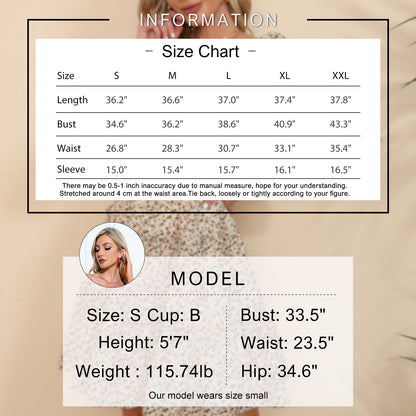 Exlura Women’s Tie Back Square Neck Dresses Puff Elbow Sleeve Off Shoulder Tiered Ruffle Floral Backless Mini Dress