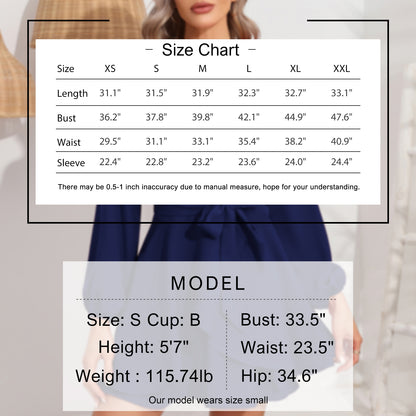 EXLURA Women’s Dressy Jumpsuit V Neck Puff Long Sleeve Waist Tie Ruffle Flowy Faux Wrap Jumpsuits Club Party Cocktail Wedding Guest Rompers