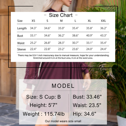 EXLURA Women’s Lace Tshirt Mini Dress Ruffle High Neck Long Puff Sleeve Swing Dress Flowy Wedding Guest Dresses