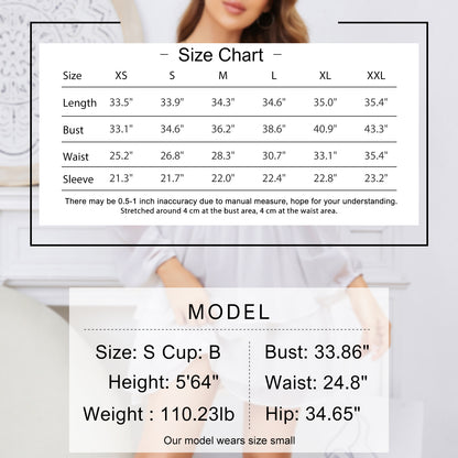 EXLURA Women’s Smocked Ruffle Mini Dress Square Neck Long Puff Sleeve Dress Casual Vintage Cocktail Wedding Dress