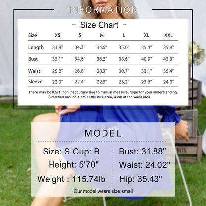 EXLURA Women’s Drawstring Mini Dress Sweetheart Neckline Smocked Flowy Dress Puff Long Sleeve Ruffle Cute Wedding Guest Dress