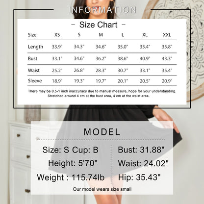 EXLURA Women’s Off shoulder Smocked Tiered Mini Dress Ruffle Long Puff Sleeve Dress Elegant Cocktail Party Dress