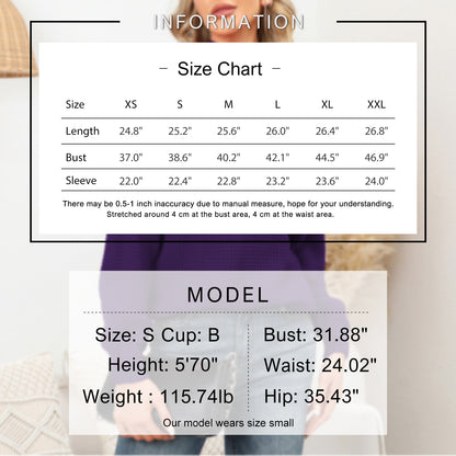 EXLURA Women’s Halter Chunky Pullover Sweater  Cut Out Long Puff Sleeve Knit Jumpers Tops Casual Trendy Tops