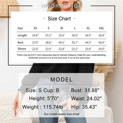 EXLURA Women’s Halter Chunky Pullover Sweater  Cut Out Long Puff Sleeve Knit Jumpers Tops Casual Trendy Tops